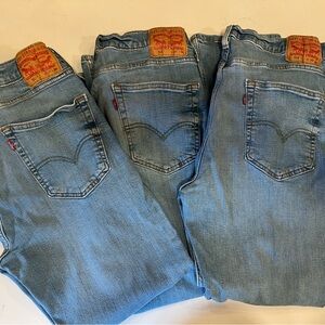 Levi's Light Blue Denim Straight Men’s Jeans 36x29 3 pairs for $15 bulk deal!